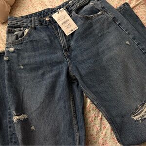 Zara Distressed Blue Jeans